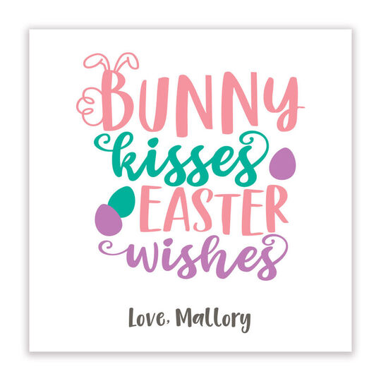 Bunny Kisses Easter Wishes Flat Enclosure Cards